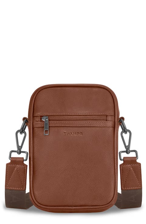 Onyx Leather Vertical Crossbody Bag