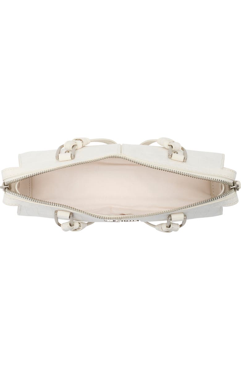 Steve Madden Sybil Croc Embossed Faux Leather Shoulder Bag, Alternate, color, Ivory