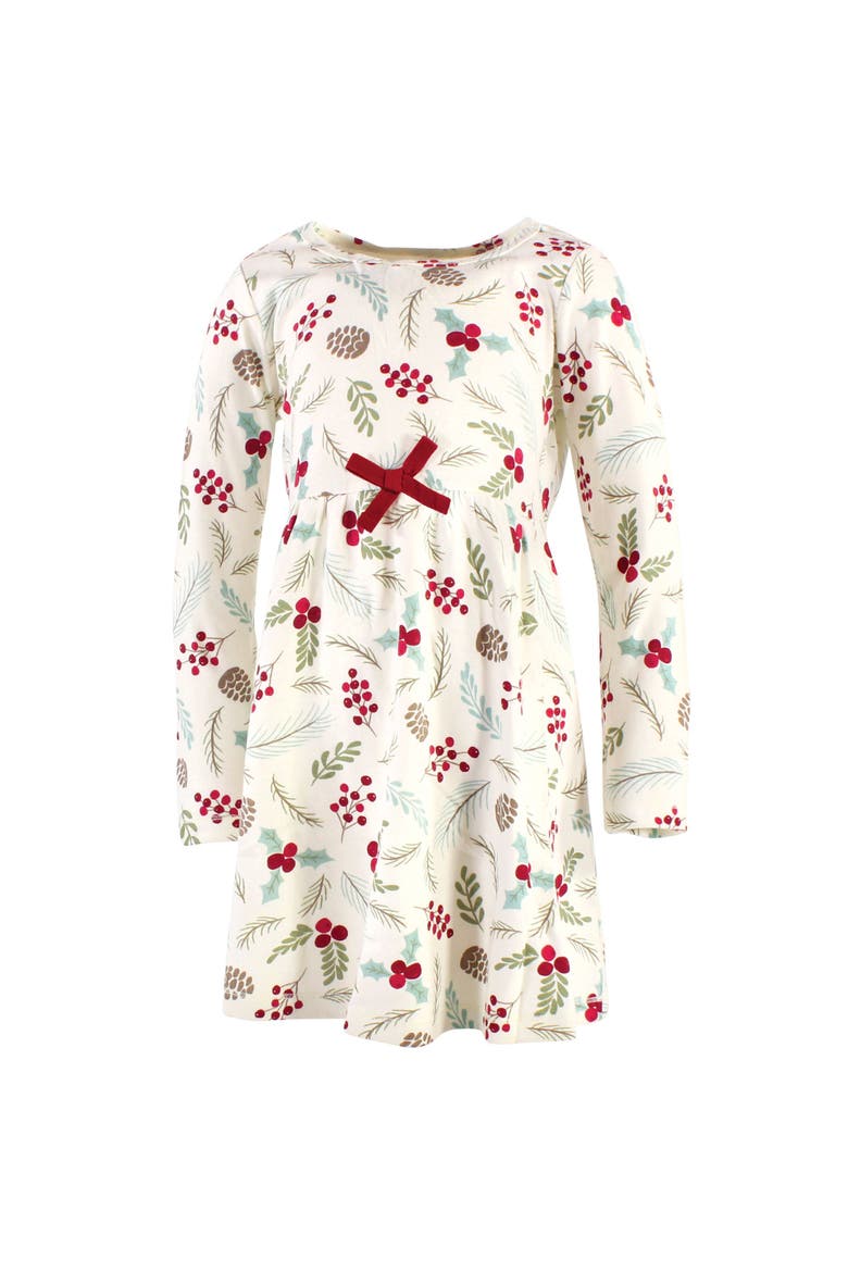 Comfortable Organic Long-Sleeve Dress 2 Pack, Alternate, color, Holly Berry