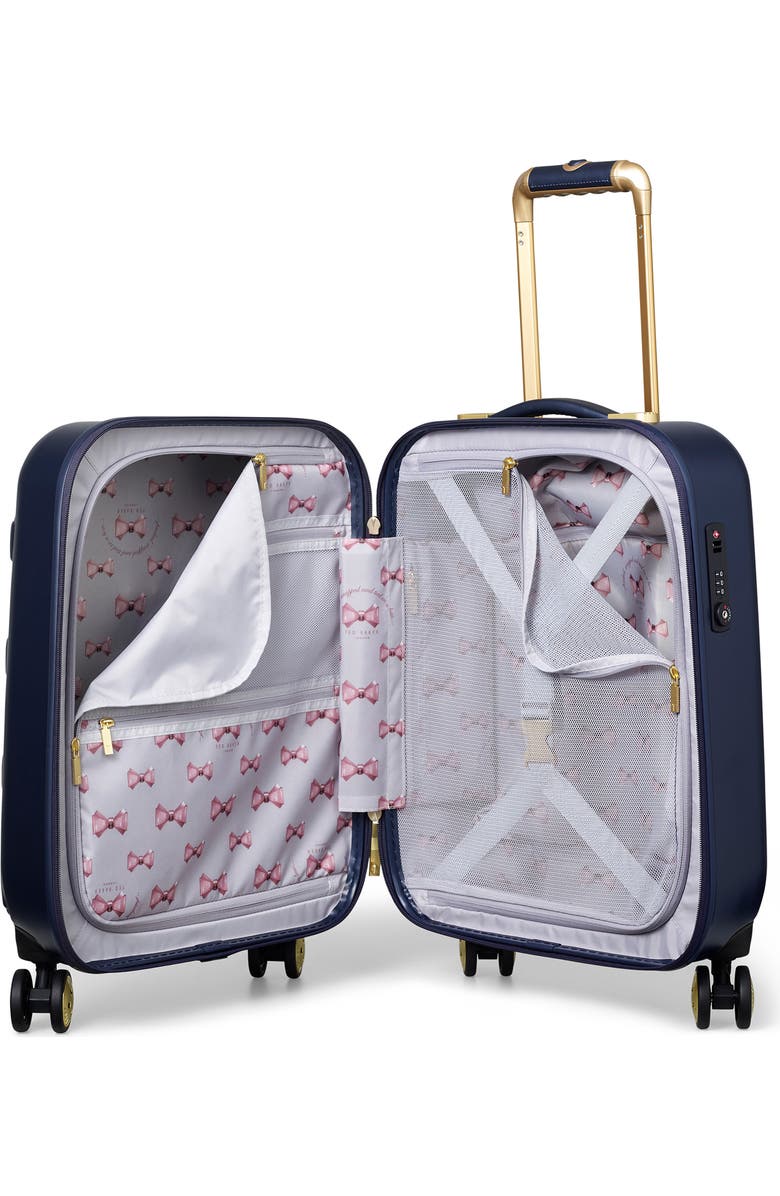 Ted Baker London Small Beau 22-Inch Bow Embossed Four-Wheel Trolley Suitcase, Alternate, color,