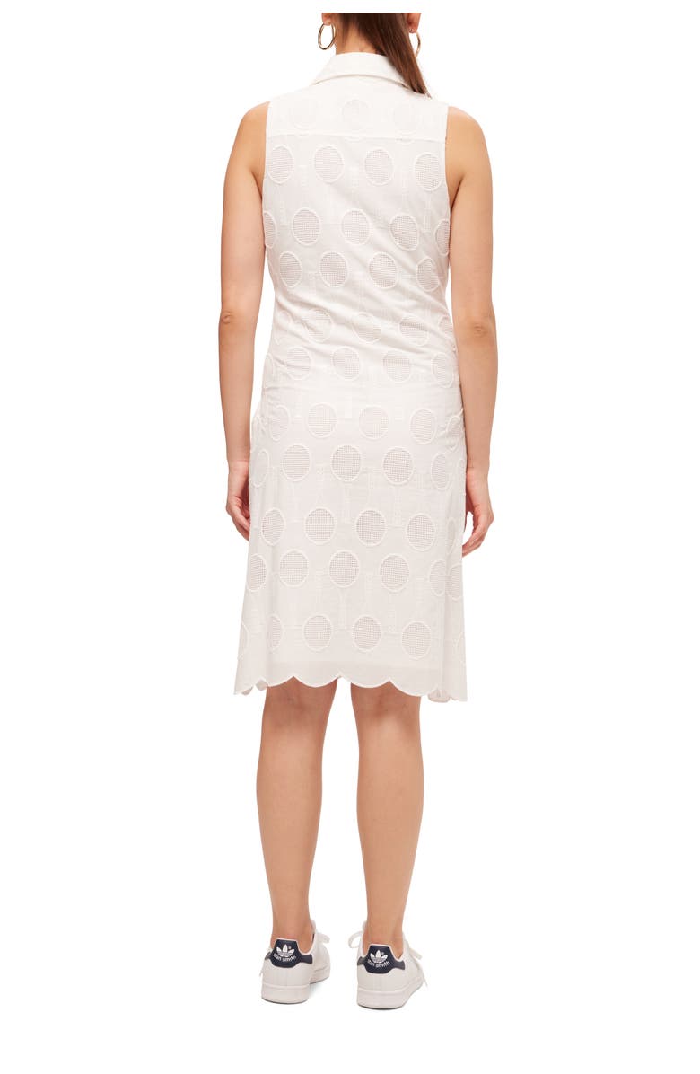 Trina Turk Rally Tennis Racquet Eyelet Shirt Dress, Alternate, color, Whitewash