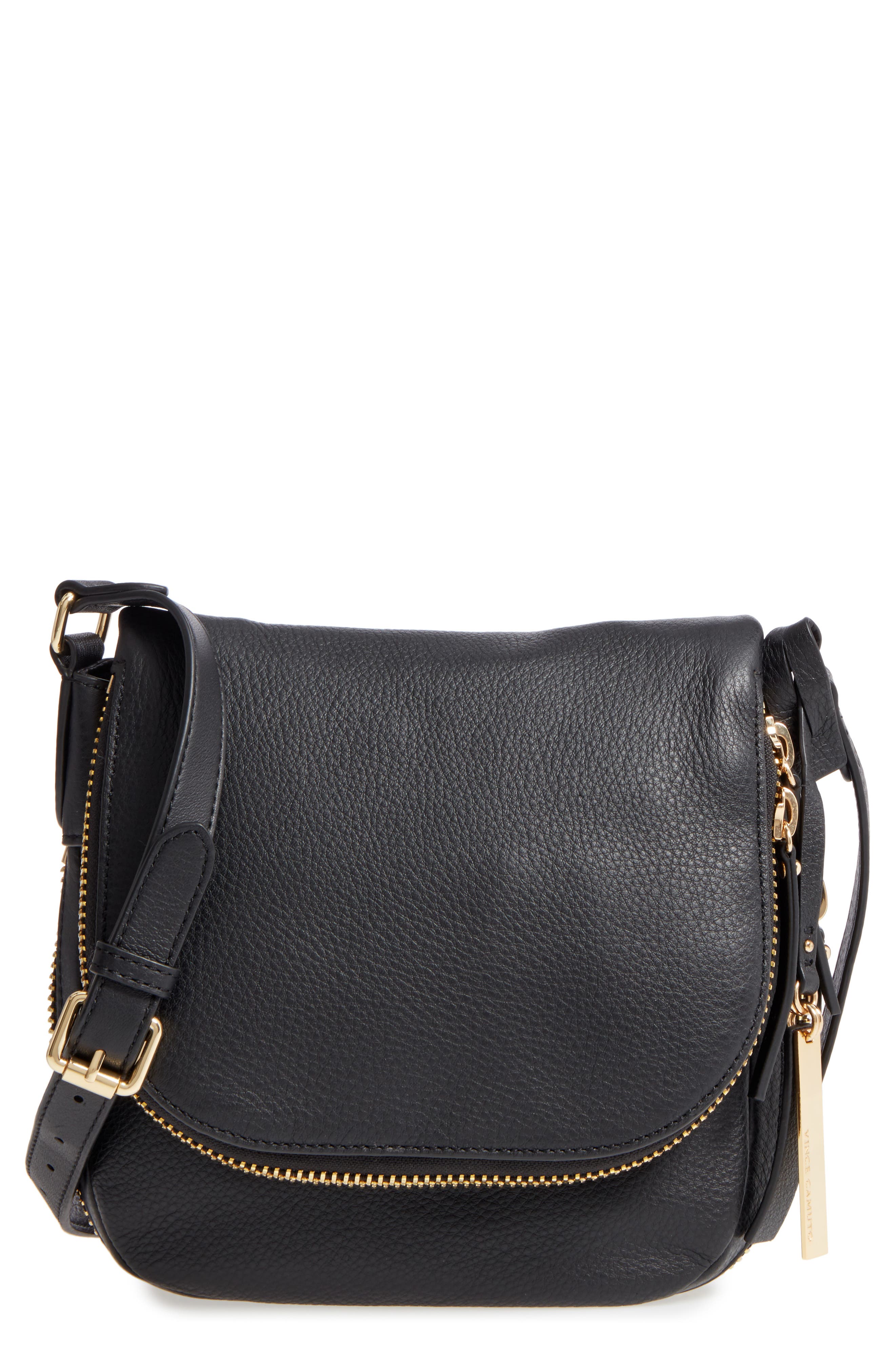 Vince Camuto 'Baily' Leather Crossbody Bag, Main, color, 
