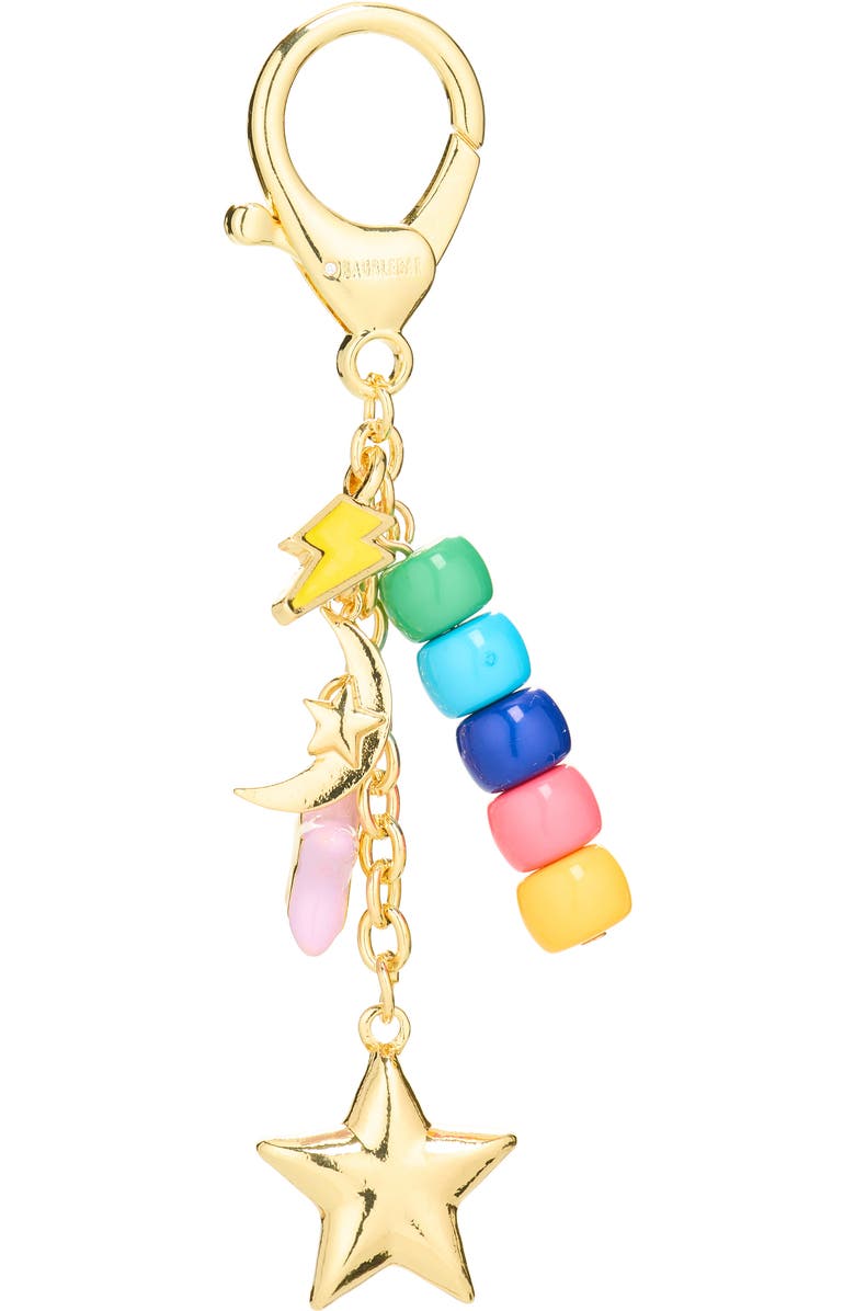 BaubleBar Star & Beaded Bag Charm, Main, color, Gold Multi