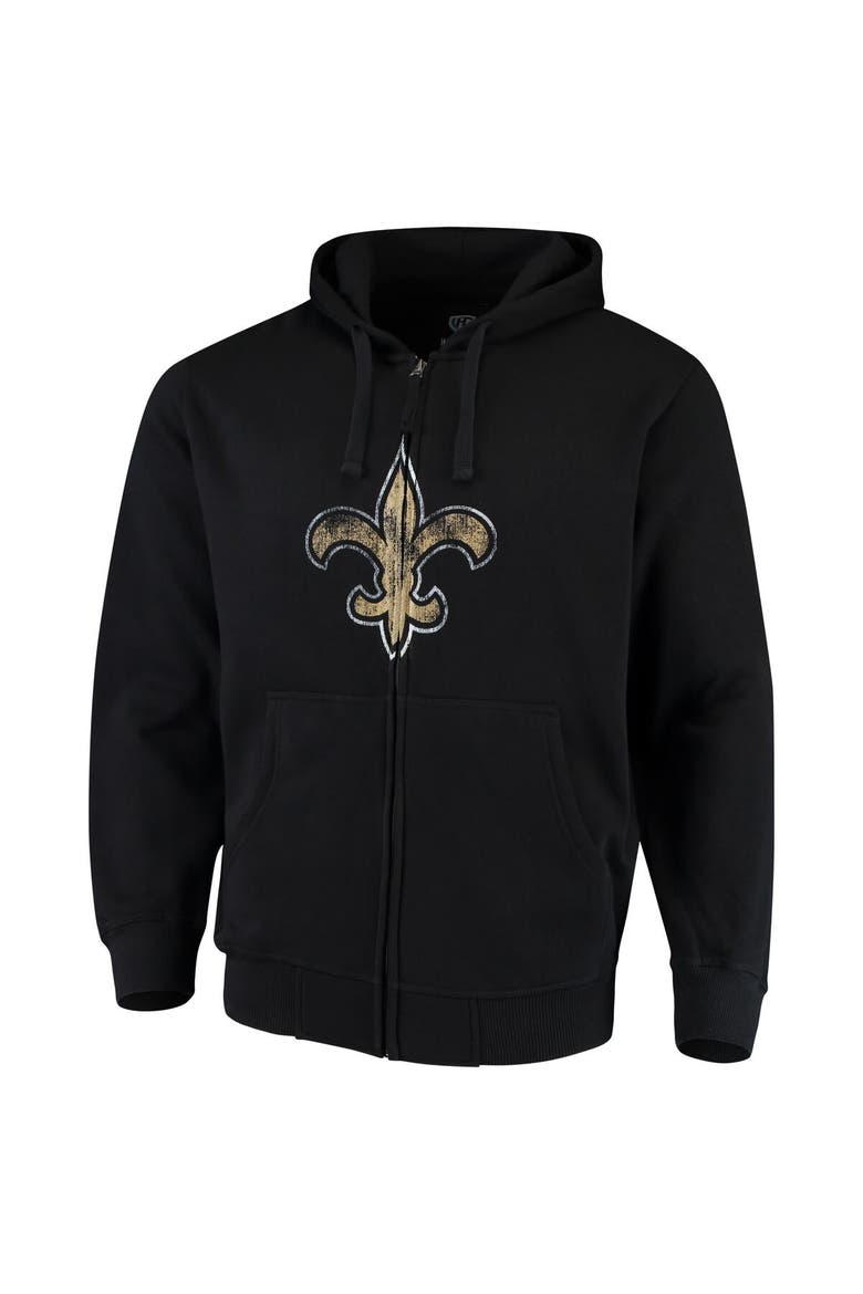 Men's G-III Sports by Carl Banks Black New Orleans Saints Primary Logo Full-Zip Hoodie, Alternate, color, Black