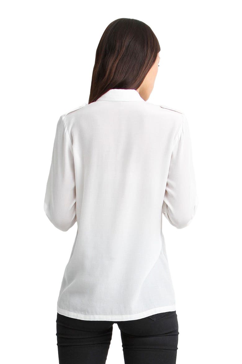 Eclipse Rolled Sleeve Blouse, Alternate, color, Cream