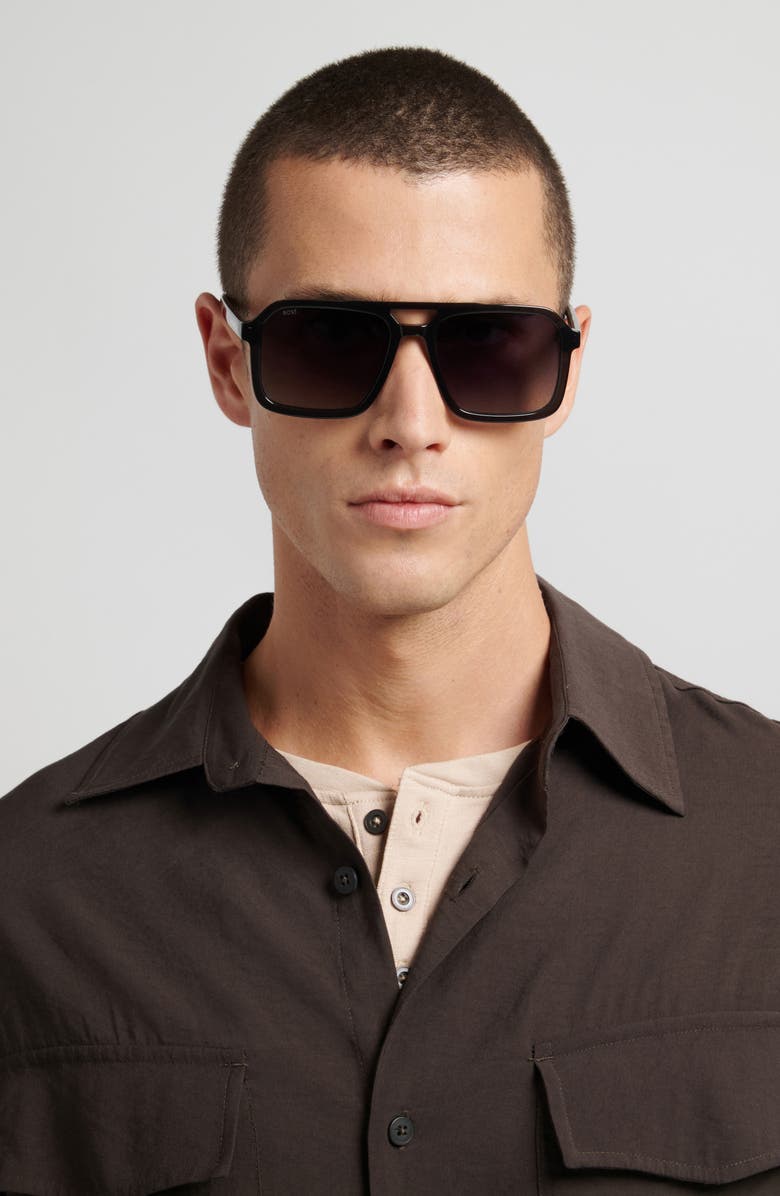 BOSS 56mm Sunglasses, Alternate, color, Grey/ Dark Grey