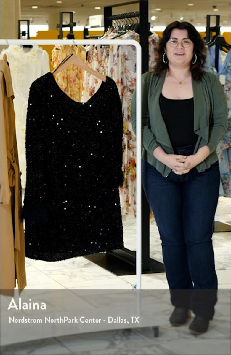 Octavia One-Shoulder Long Sleeve Sequin Body-Con Minidress, sales video thumbnail