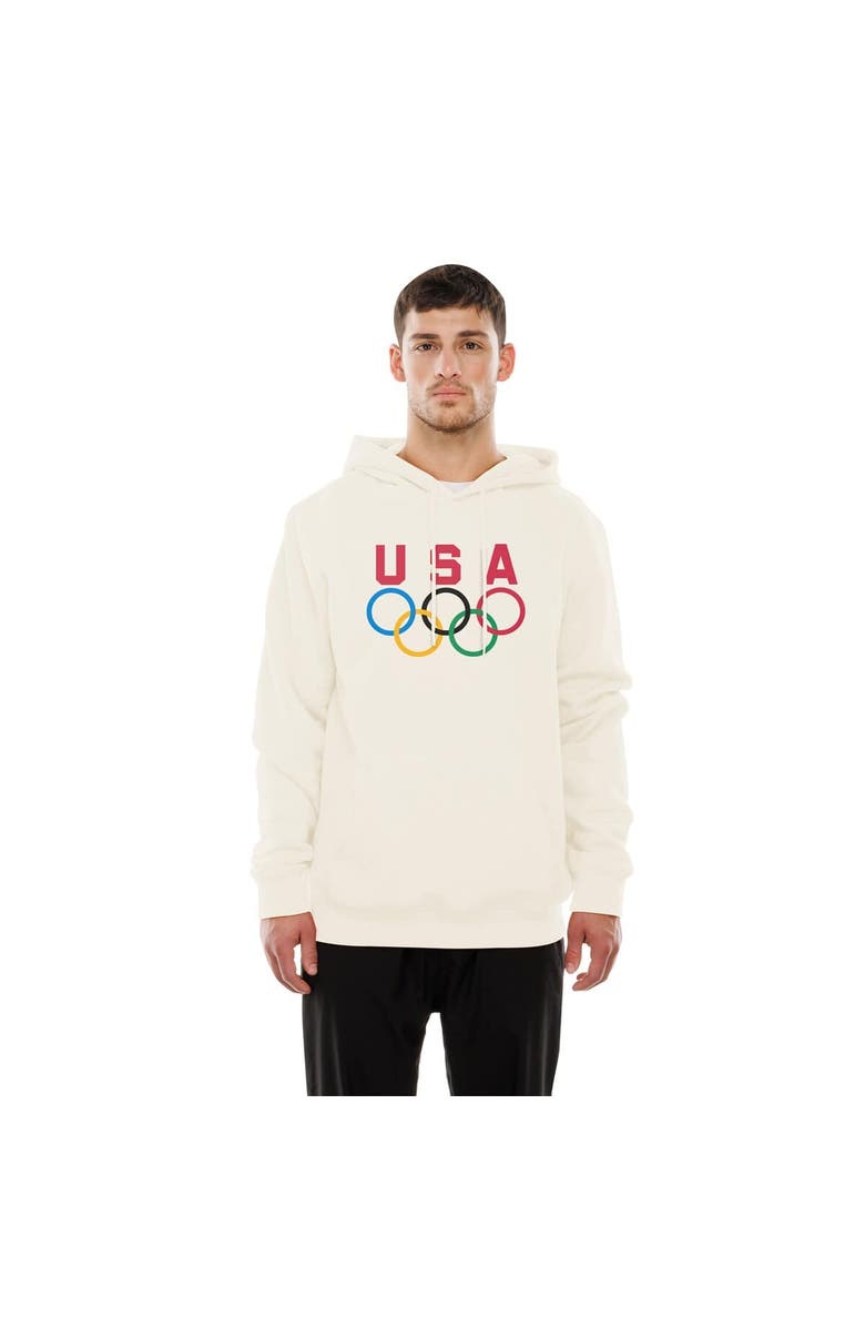New Era Men's New Era  Cream Team USA 5 Rings Chrome Pullover Hoodie, Alternate, color, 