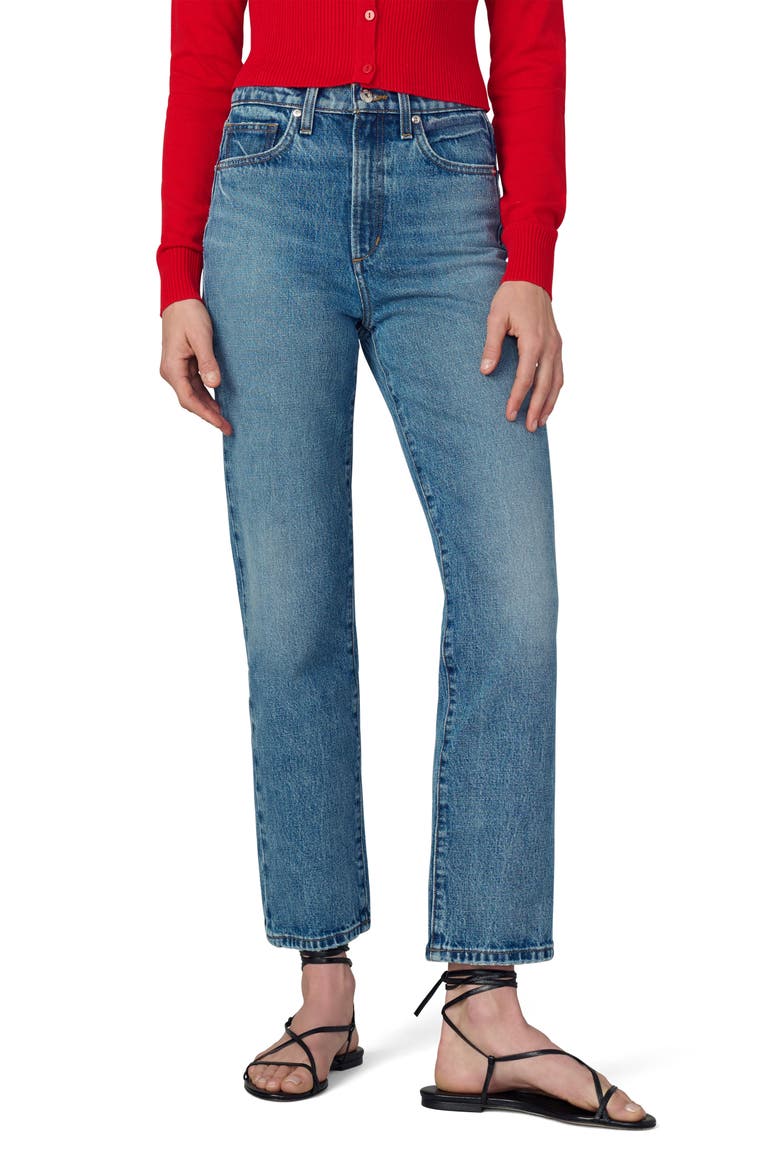 The Margot High Waist Ankle Slim Straight Leg Jeans, Main, color, IMPACT