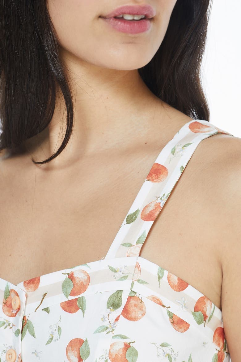Clementine Print Crop Top & Skirt Set, Alternate, color, IVORY