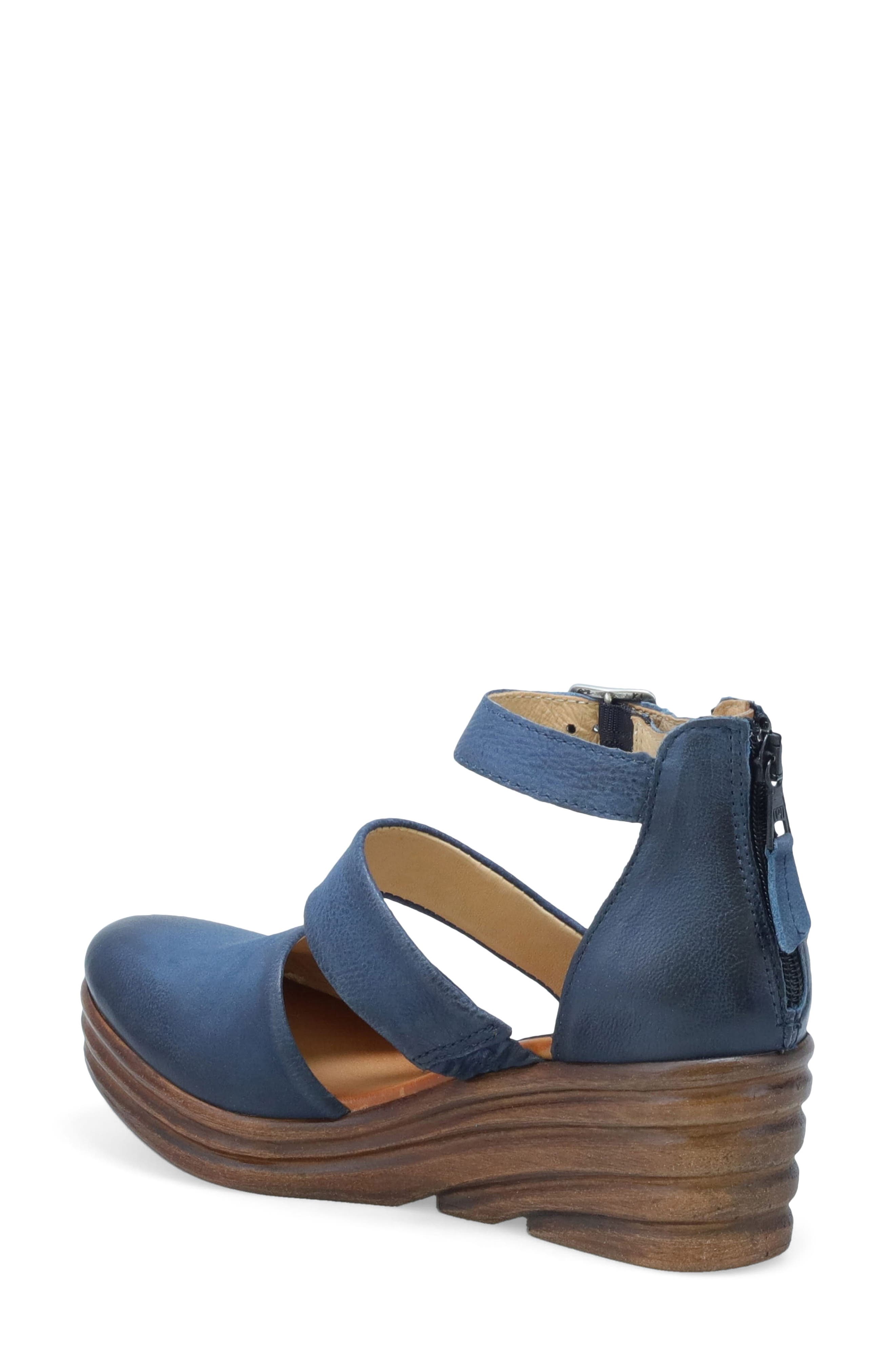 Miz Mooz Amia Ankle Strap Platform Wedge Clog, Alternate, color, River