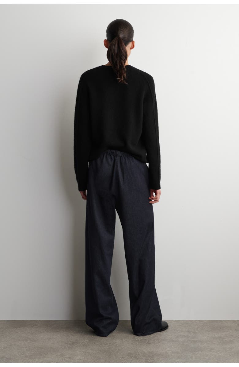 COS Drawstring Denim Pants, Alternate, color, Indigo