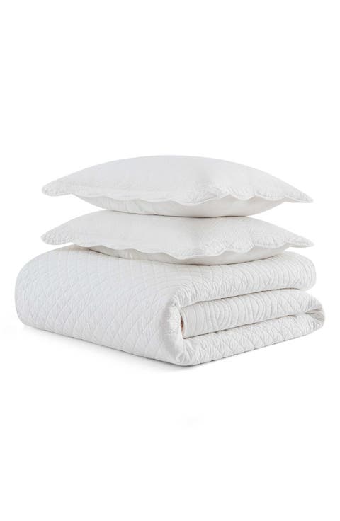 Vintage Scallop Cotton Percale Quilt