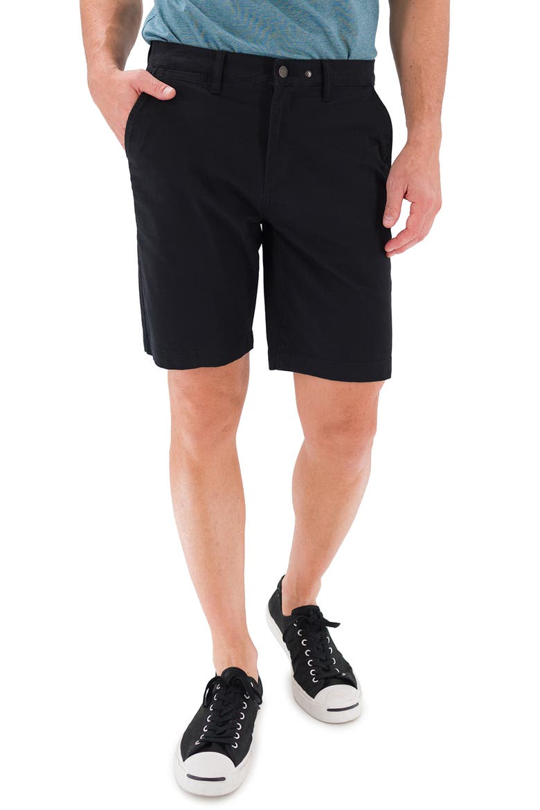 9-Inch Performance Stretch Chino Shorts, Main, color, BLACK