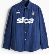 H&M Relaxed Fit Printed Cotton Poplin Shirt