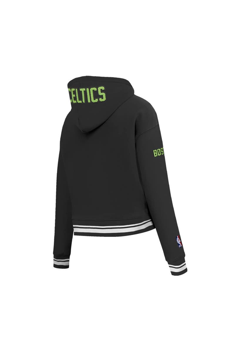 PRO STANDARD Women's Pro Standard Black Boston Celtics 2024/25 City Edition Chenille Applique Cropped Pullover Hoodie, Alternate, color, Black