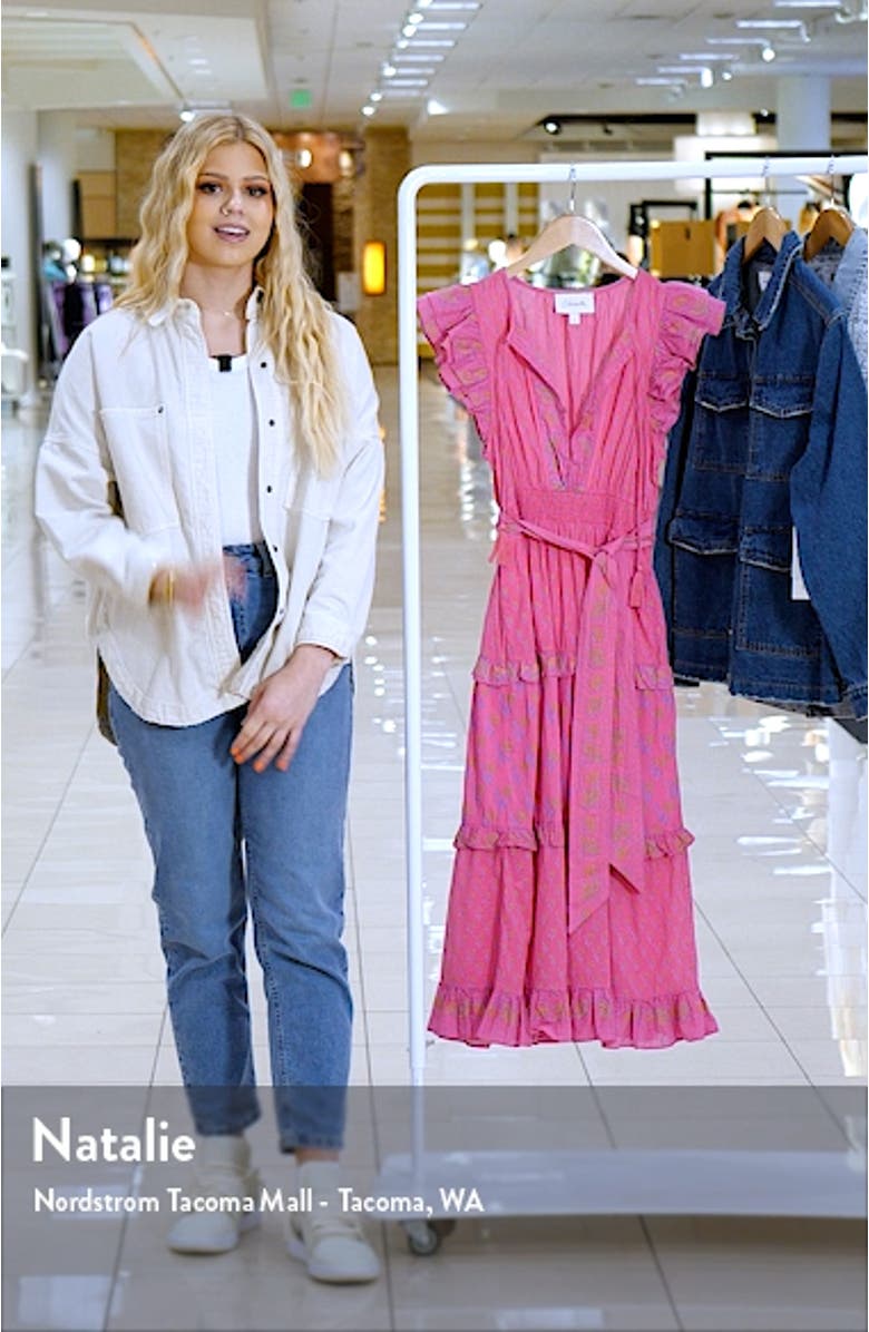 Kenzie Floral Tiered Organic Cotton Midi Dress, sales video thumbnail