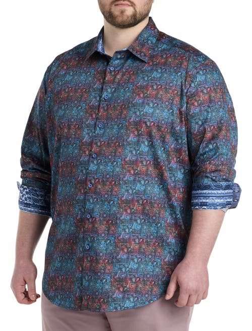 Robert Graham DXL Big & Tall Bandana Sport Shirt in Multi  product