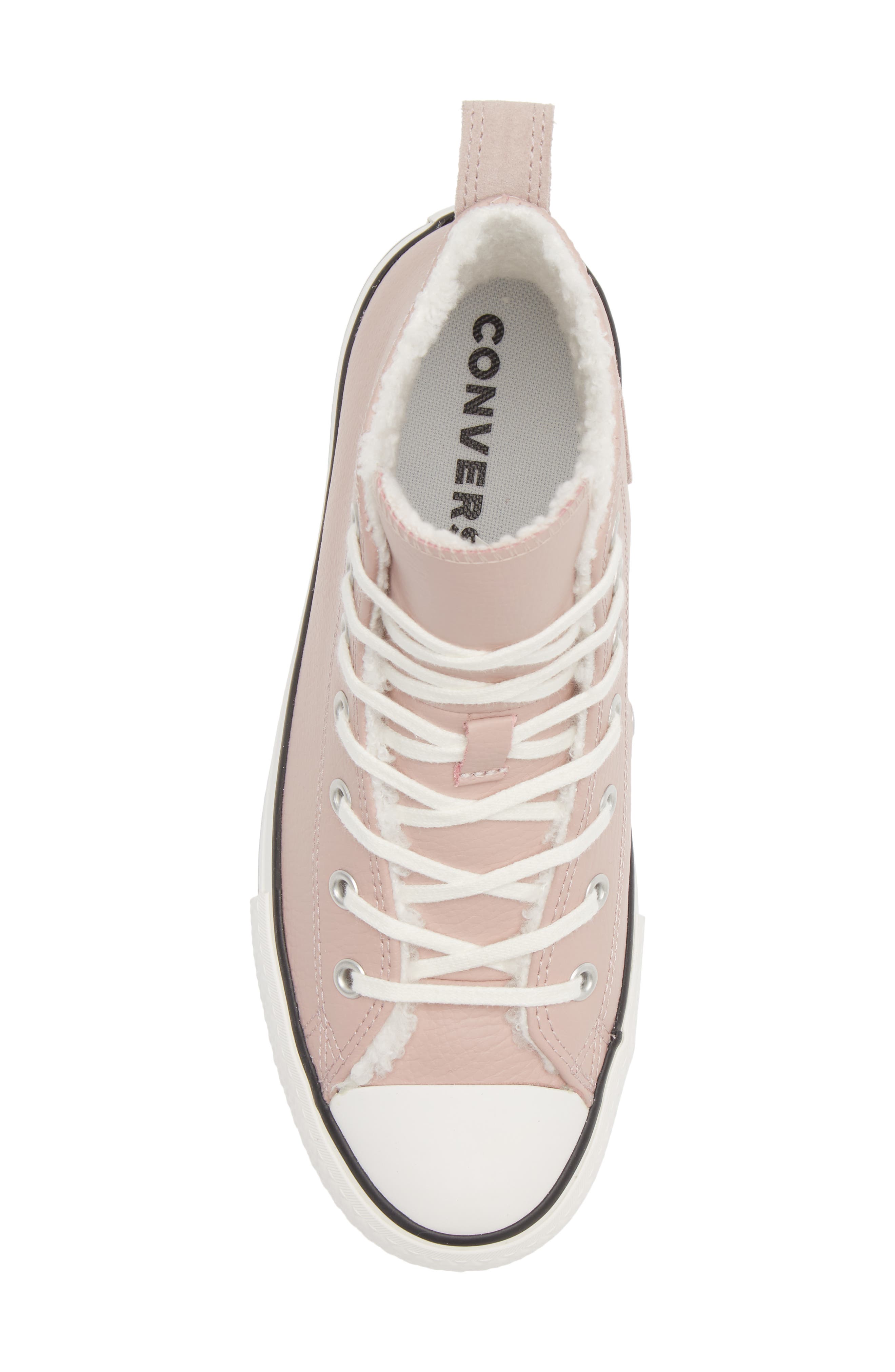 Converse Kids' Chuck Taylor<sup>®</sup> All Star<sup>®</sup> Eva Lift Faux Fur Lined High Top Sneaker, Alternate, color, 