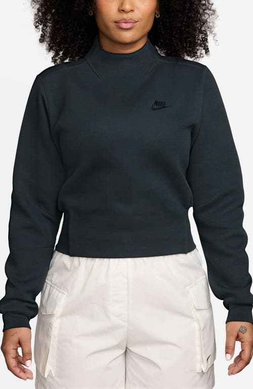 Nike Sportswear Tech Fleece Mock Neck Sweatshirt In Black