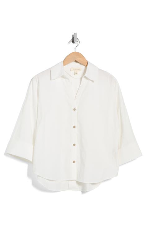 Wide Sleeve Button-Up Shirt