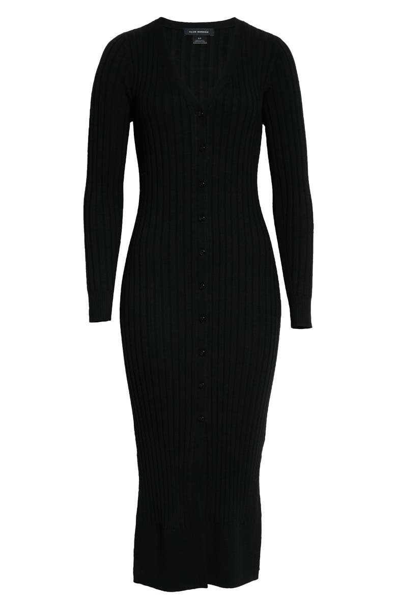 Club Monaco Ribbed Long Sleeve Wool Sweater Dress, Alternate, color,