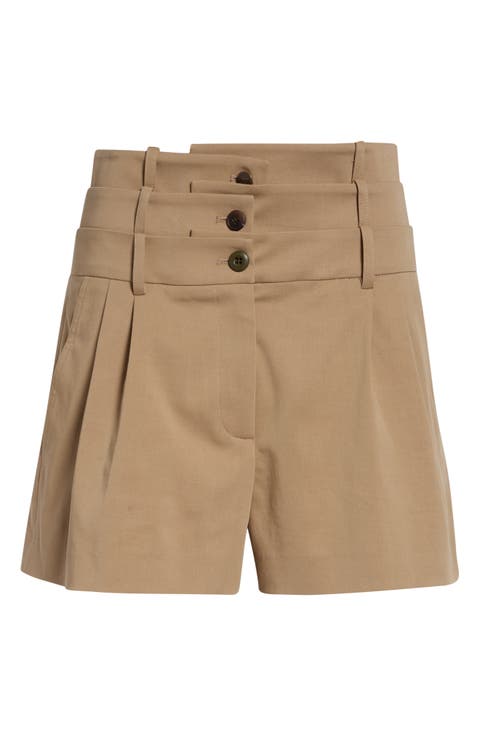 Triple Waistband Wide Leg Shorts