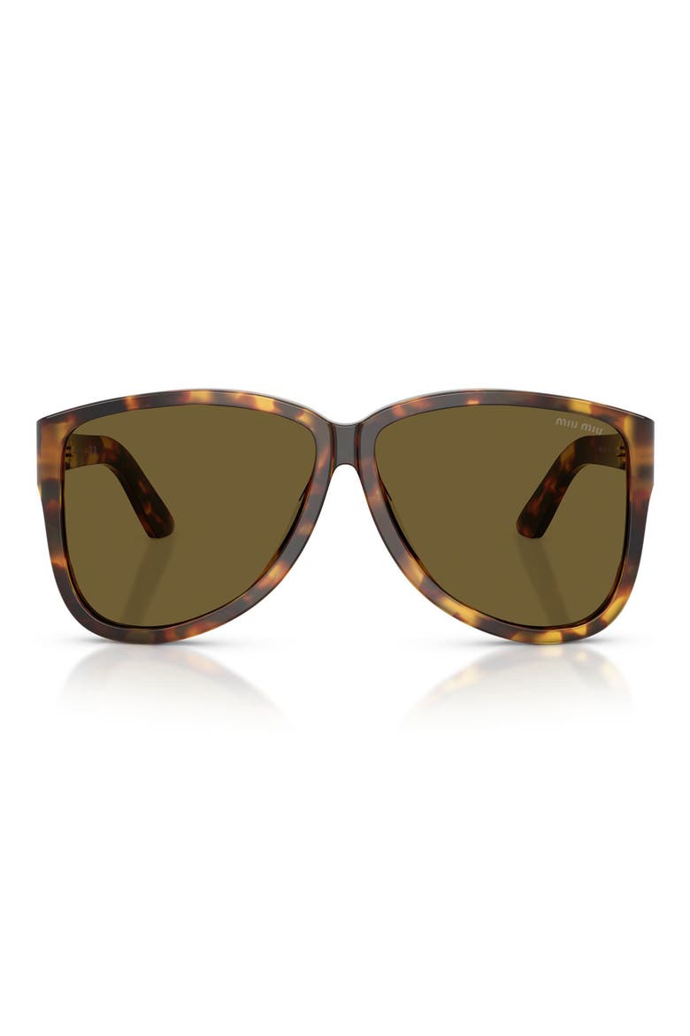 61mm Oversize Pilot Sunglasses, Main, color, HONEY HAVANA / DARK BROWN
