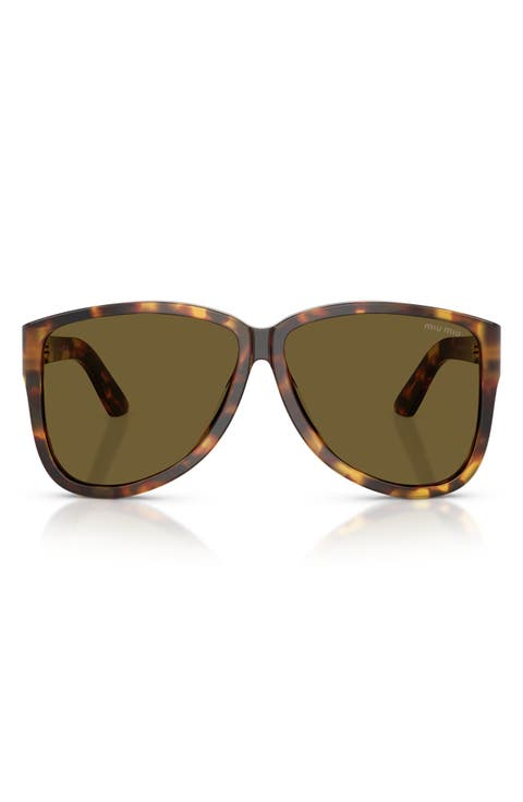 61mm Oversize Pilot Sunglasses