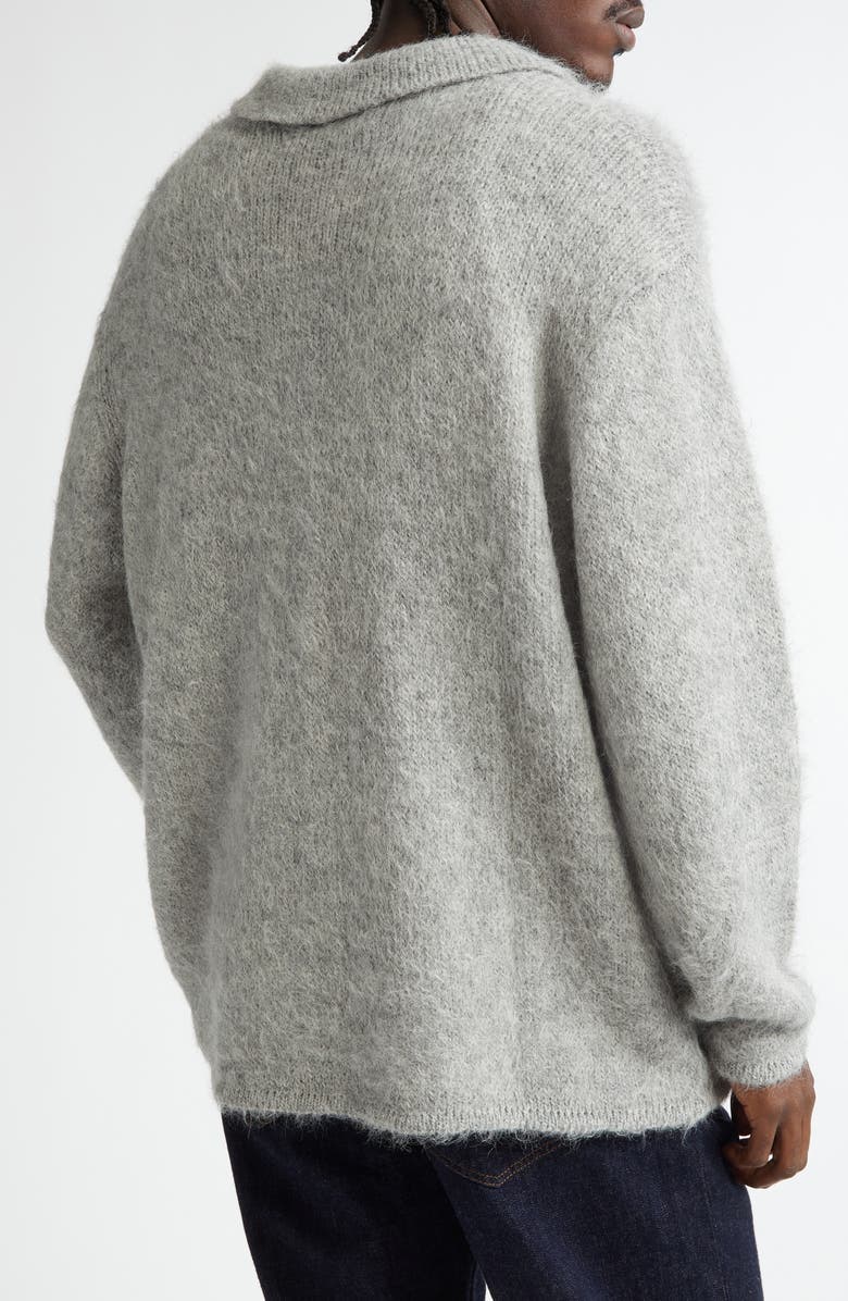 The Elder Statesman Thistle Alpaca Blend Cardigan, Alternate, color, 50 Light Grey