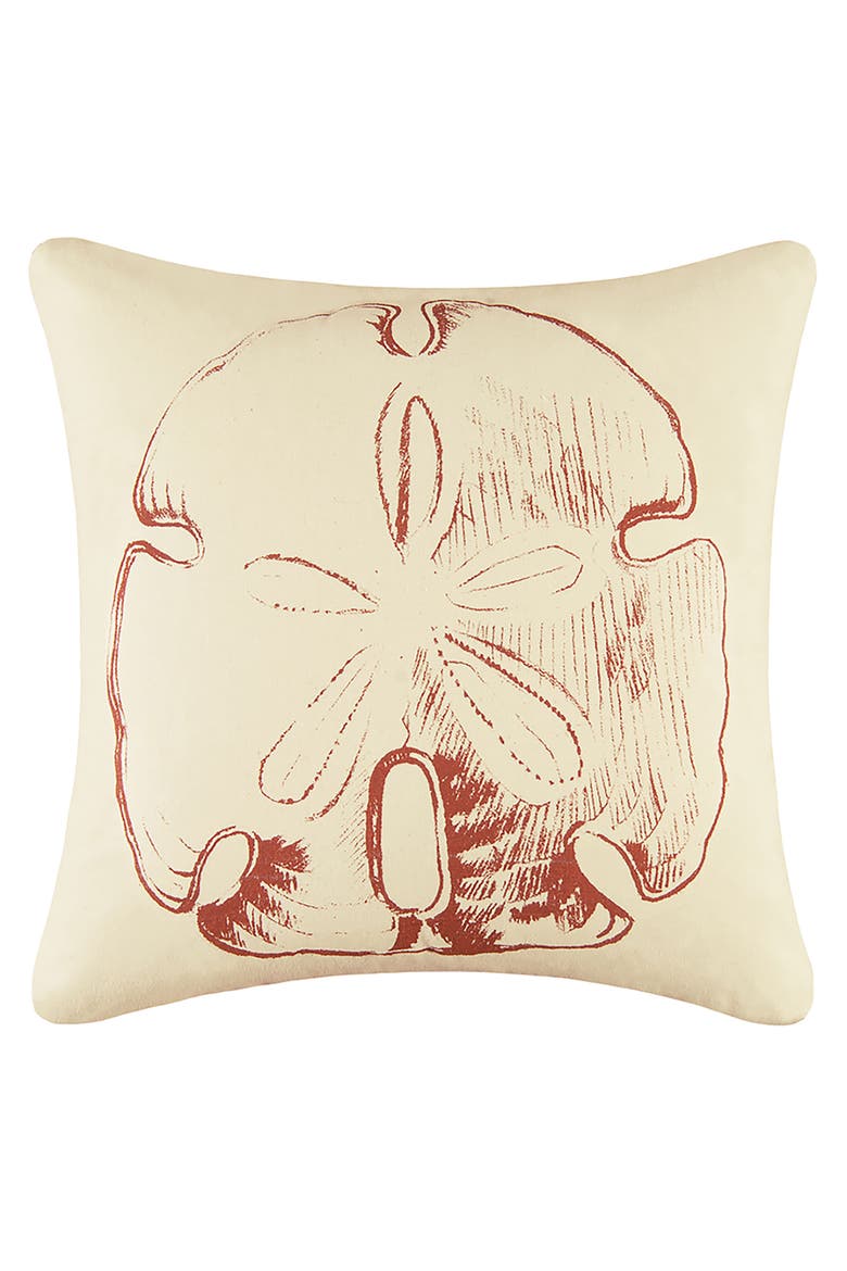 Sand Dollar High Definition Throw Pillow, 18" x 18", Main, color, Red