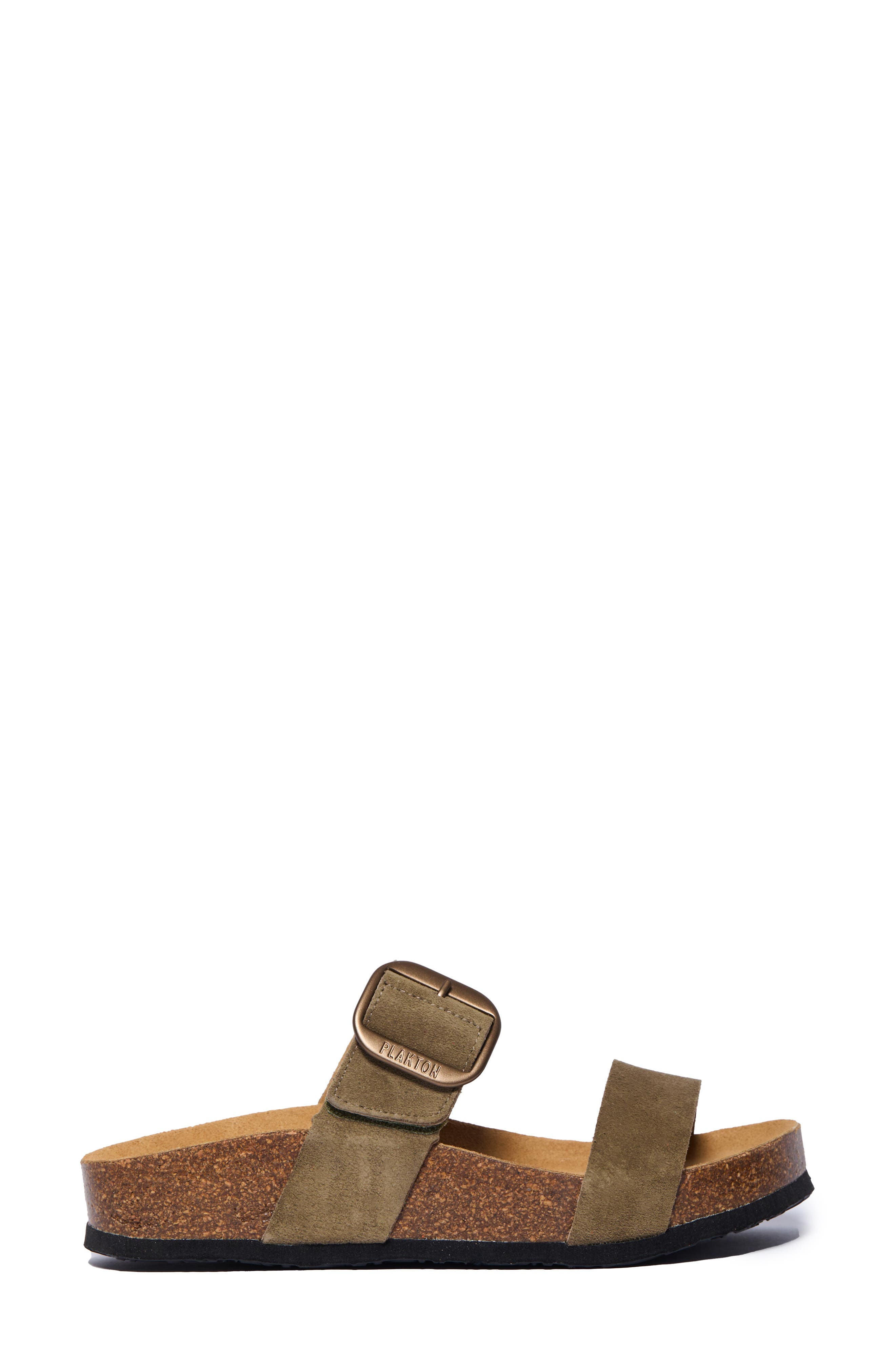 Plakton Claire Double Strap Slide Sandal, Alternate, color, Trebol