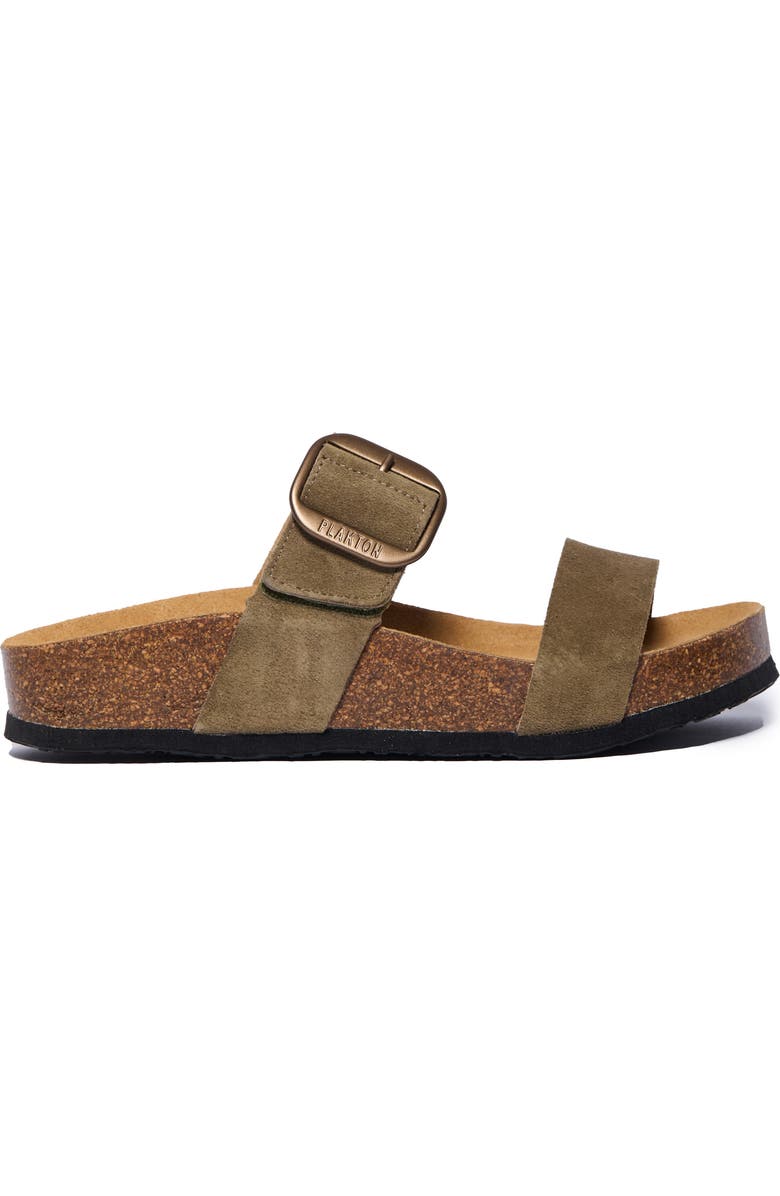 Plakton Claire Double Strap Slide Sandal, Alternate, color, Trebol