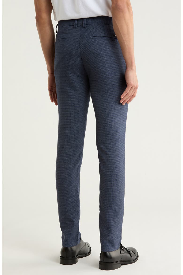 Plaid Straight Leg Trousers, Alternate, color, NAVY
