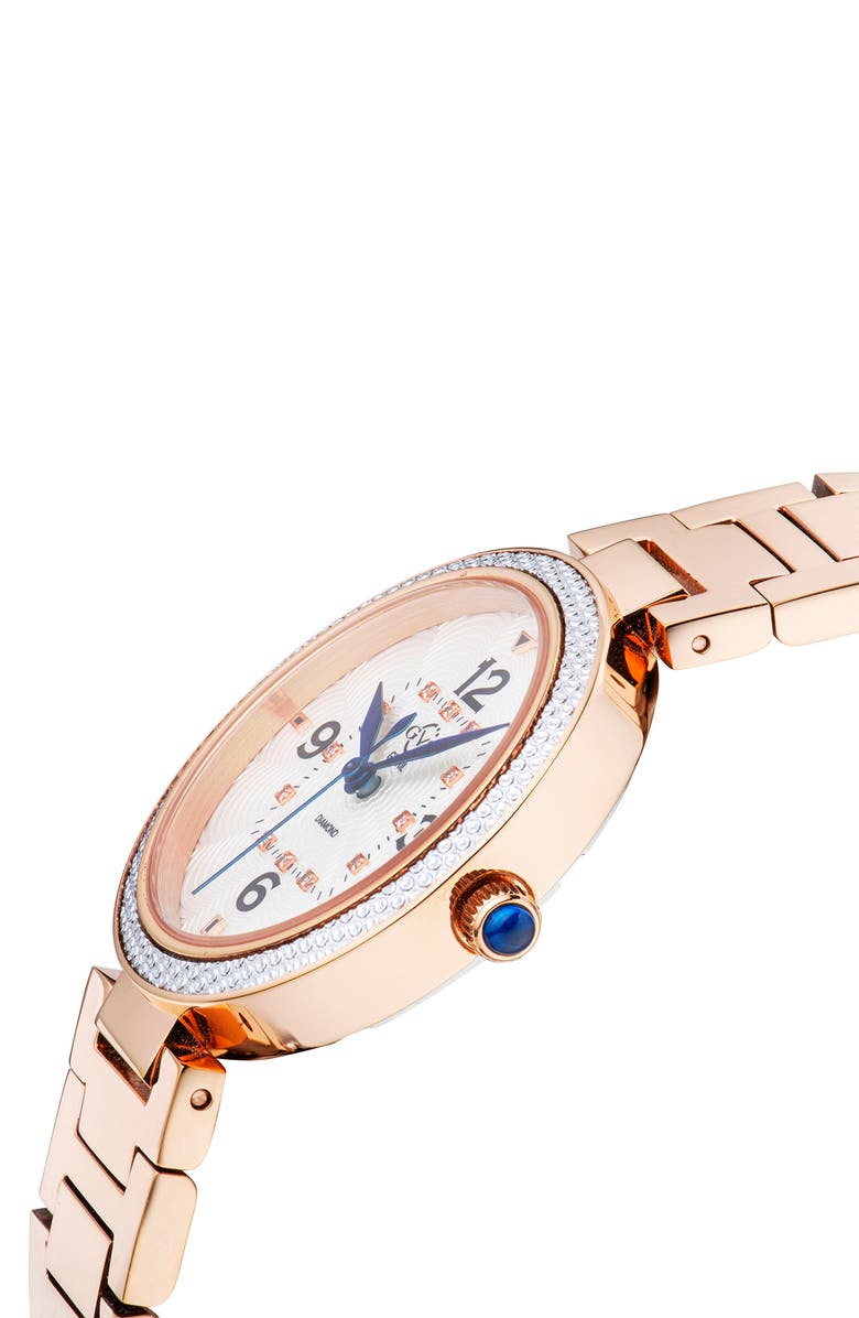 GV2 Women's Piemonte Diamond Dial Bracelet Watch, 36mm, Alternate, color, Two Tone Rose