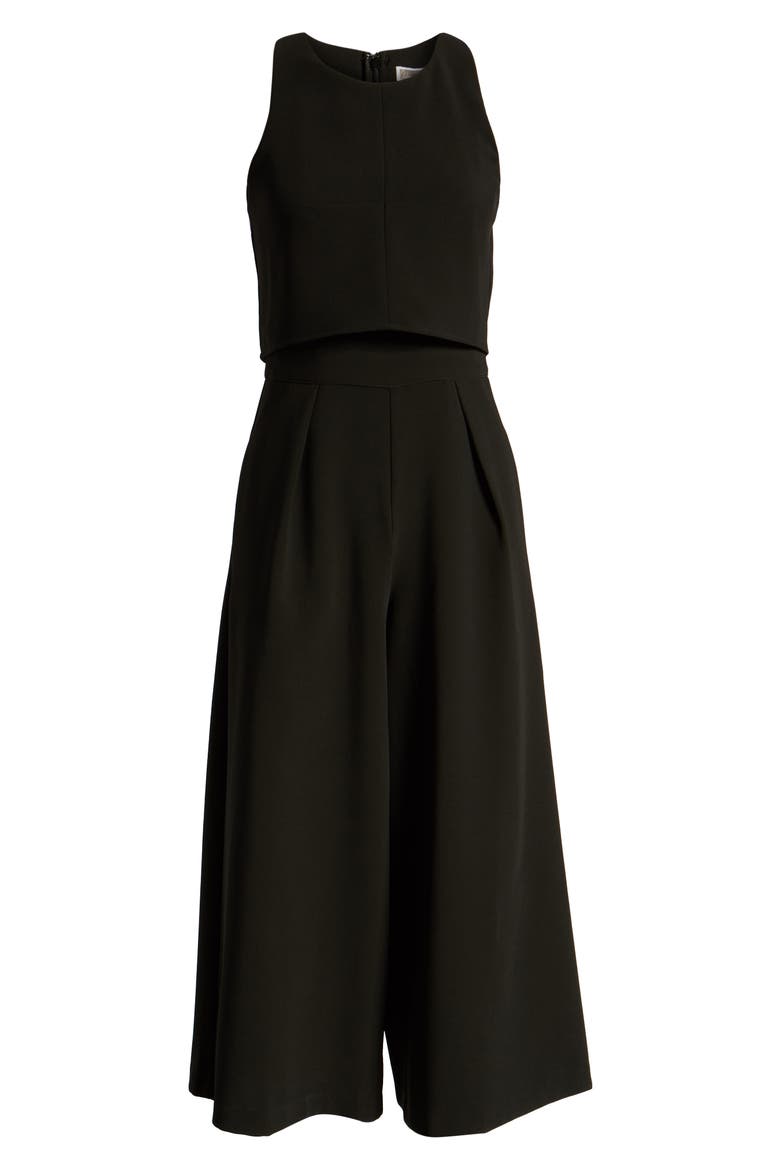 Popover Crop Wide Leg Jumpsuit, Alternate, color, BLACK