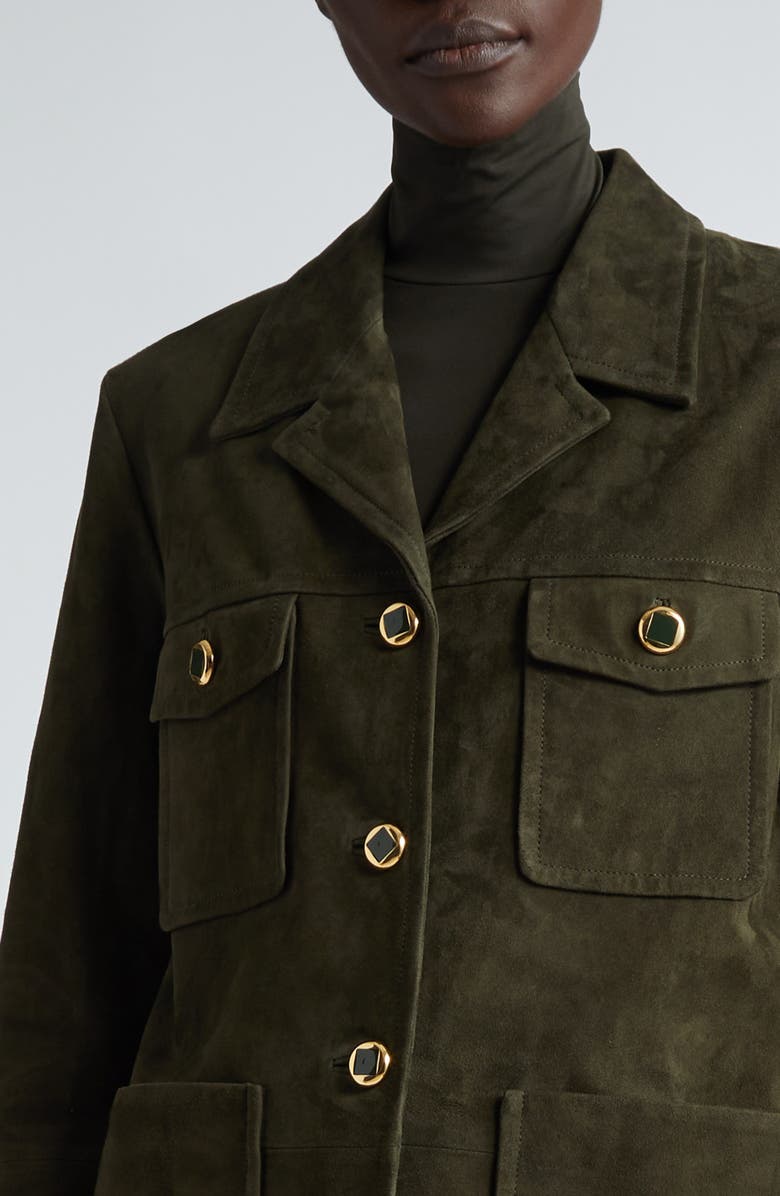 St. John Collection Double Face Suede Jacket, Alternate, color, 