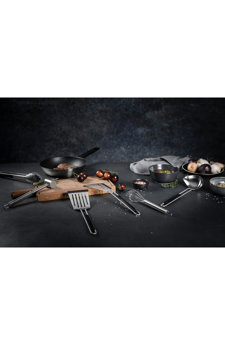 Kuhn Rikon Essential Soft Edge Turner Spatula with Flexible Silicone Blade, Alternate, color, Black