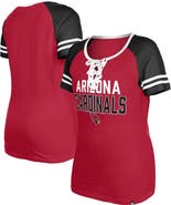 New Era Women's New Era Cardinal Arizona Cardinals Raglan Lace-Up T-Shirt