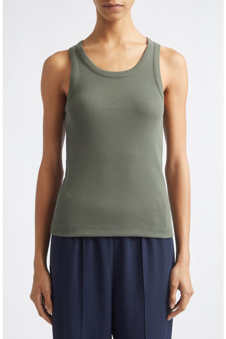 Scoop Neck Rib Tank, Main, color, PINE GROVE