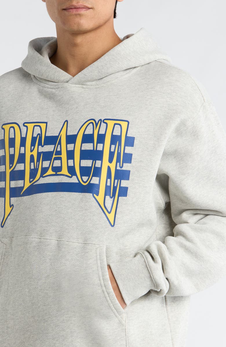 Museum of Peace & Quiet Seventies Logo Cotton Graphic Hoodie, Alternate, color, Ash