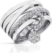 Hueb Diamond Flower Stack Ring