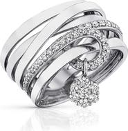 Hueb Diamond Flower Stack Ring