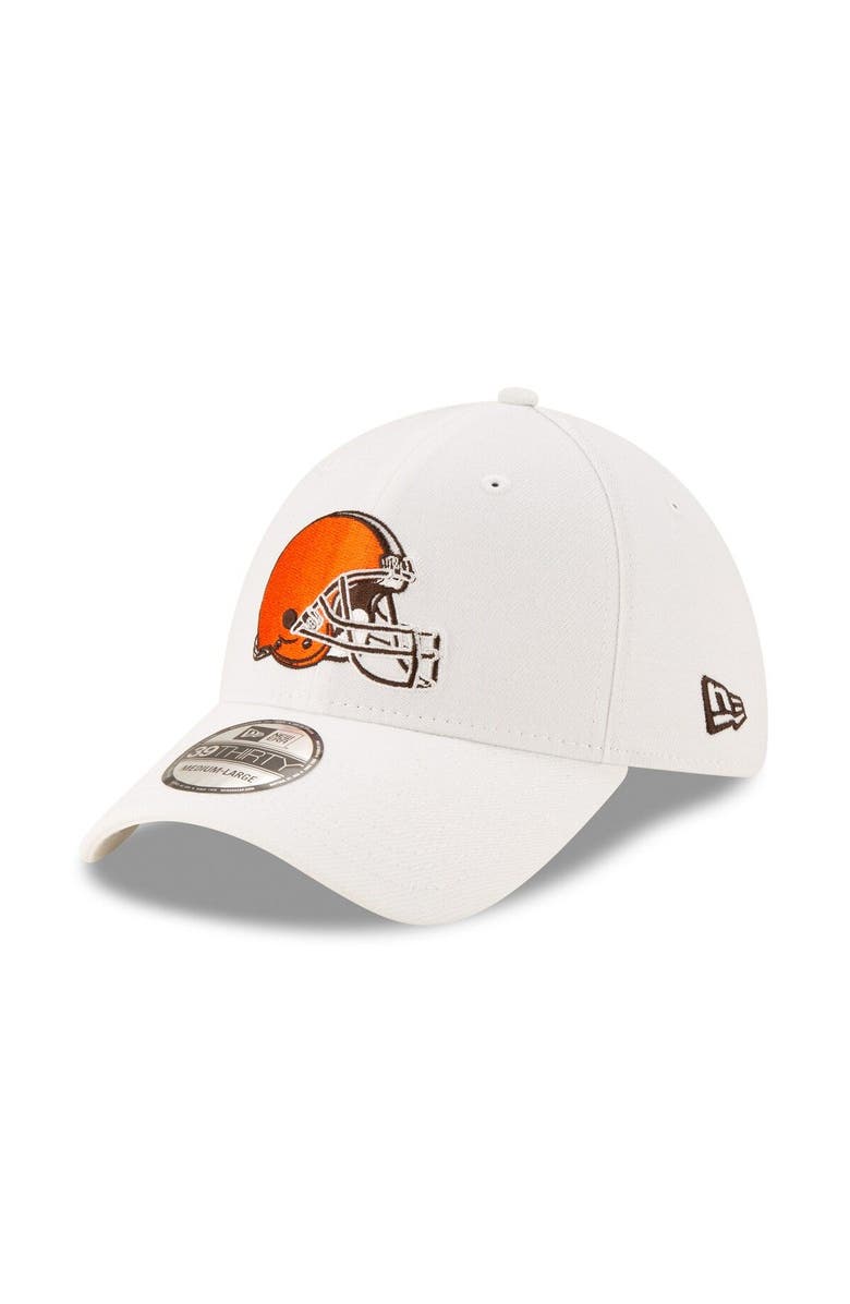 New Era Men's New Era White Cleveland Browns Iced 39THIRTY Flex Hat, Main, color, 