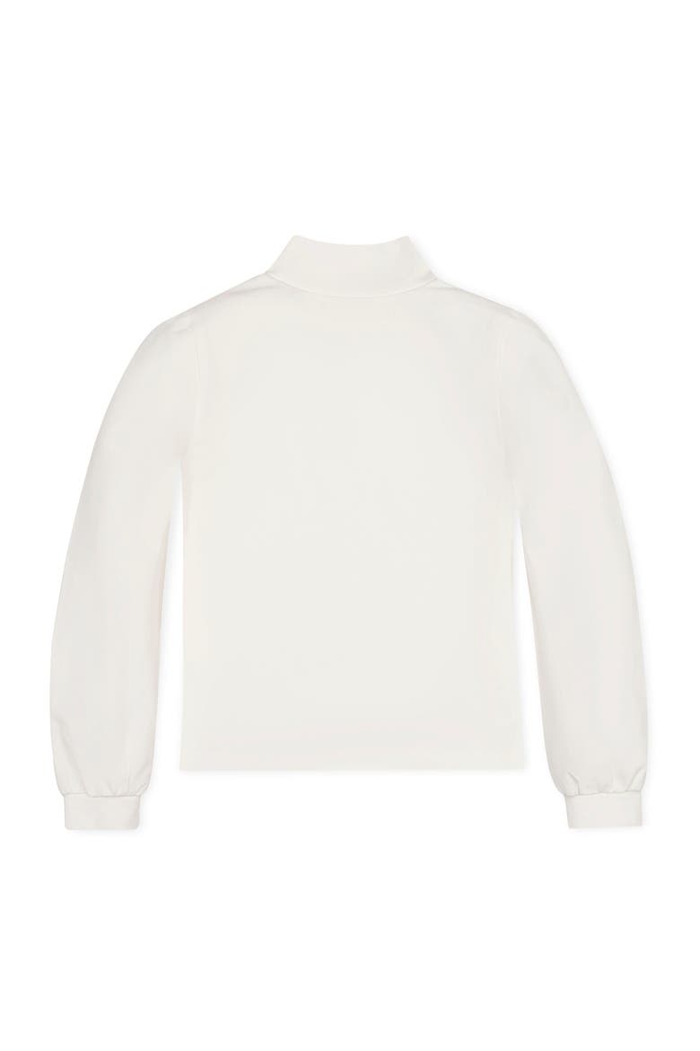 Kids' Organic Mock Neck Balloon Sleeve Knit Top, Alternate, color, Soft White