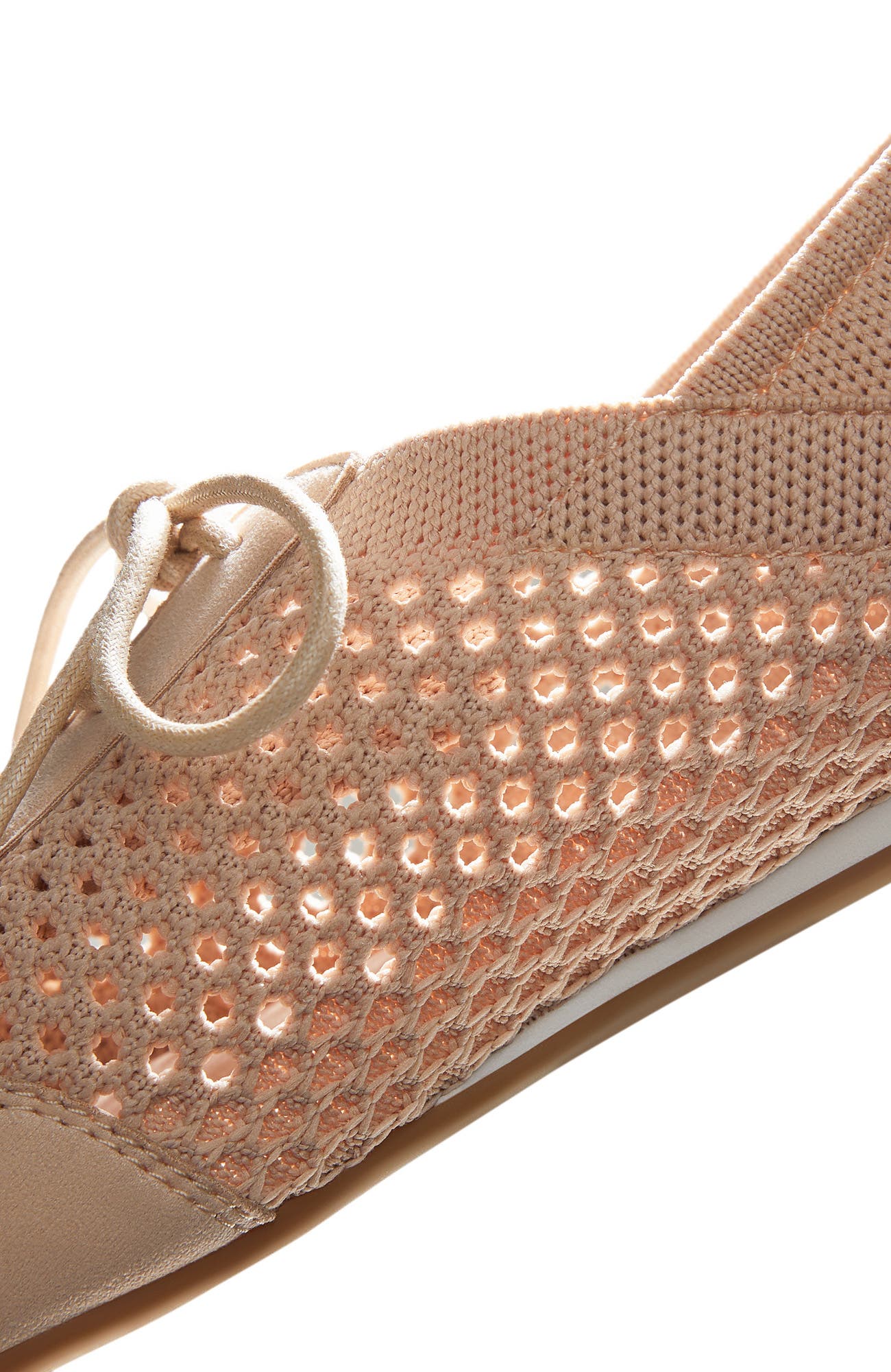 VIVAIA Round-Toe Lace-Up Mesh Sneakers, Alternate, color, Shell Tint