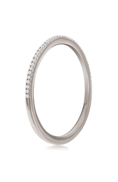 Suzy Levian Diamonds 14k White Gold Diamond Stackable Half Eternity Band Ring In White Gold