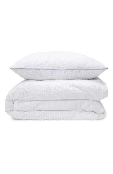 Emily Cotton Seersucker Duvet Cover & Shams Set