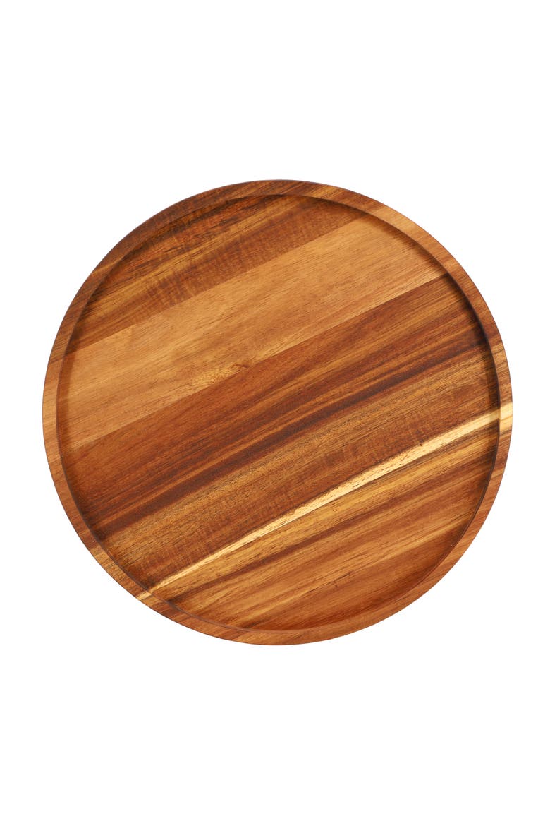 12 Inch Acacia Wood Lazy Susan Tray, Alternate, color, Acacia