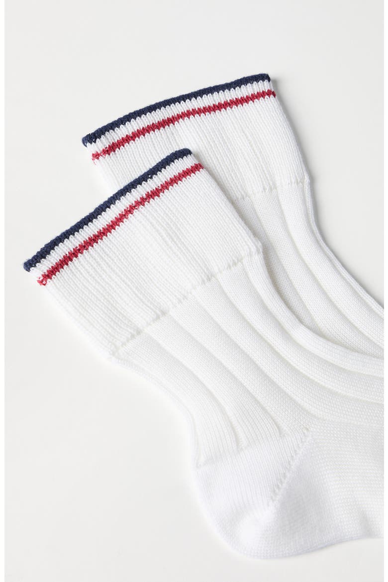 Knit socks, Alternate, color, White